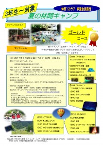 夏の林間キャンプ　ゴールドコース