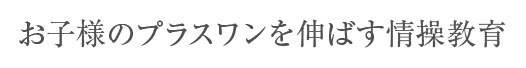 お子様のプラスワンを伸ばす情操教育