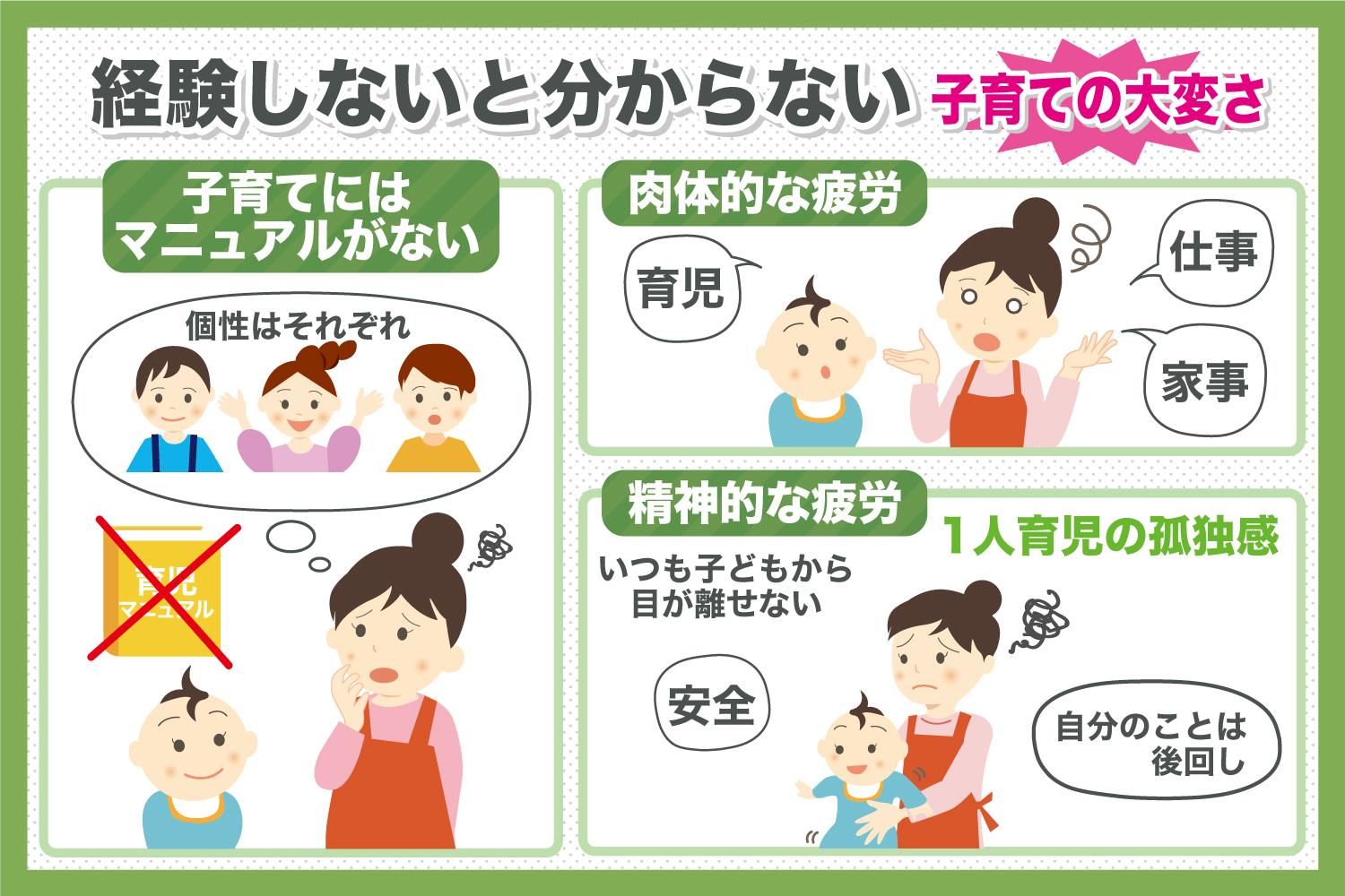 験しないとわからない、子育ての大変さ