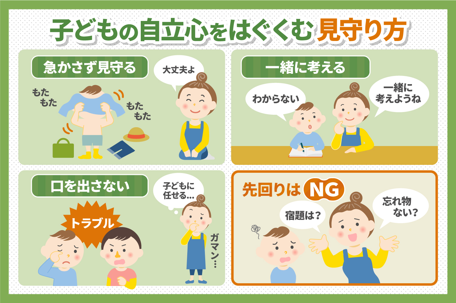 子どもの自立心をはぐくむためには 家庭での接し方を解説 子育て 教育ひと言コラム 伸芽 Sクラブ 受験対応型託児所