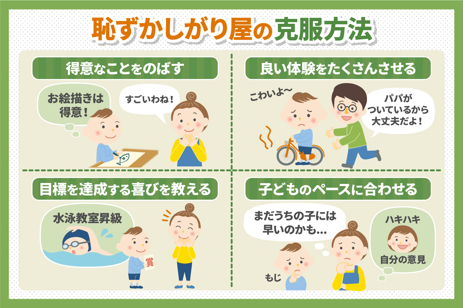 子どもの恥ずかしがり屋を克服させるために 親がサポートできることは 子育て 教育ひと言コラム 伸芽 Sクラブ 受験対応型託児所