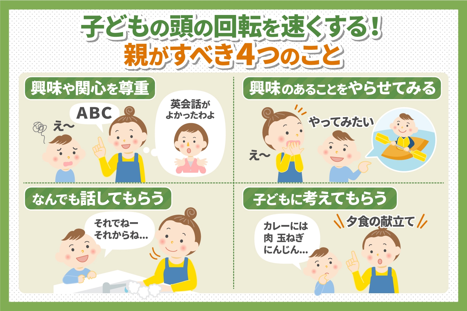 子供の頭の回転を速くする！親がすべき４つのこと