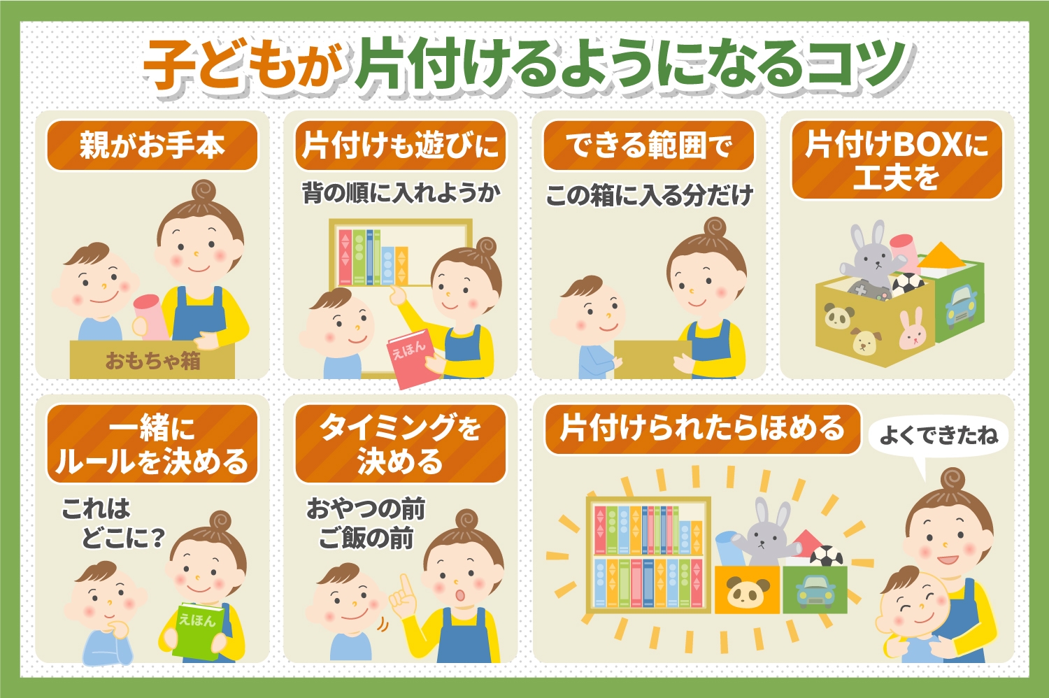 子どもが片付けるようになるコツ